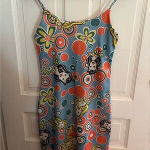 Colorful vintage Floral Patterned Dress